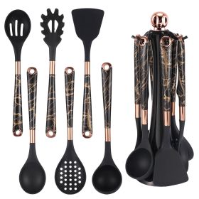 Kitchen Utensil Set, 7 Pieces Silicone Spatula Set for Nonstick Cookware, 446Â°F Heat Resistant Cooking Spatula with Rotatable Holder