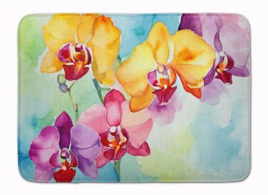 Orchids in Watercolor Memory Foam Kitchen Mat Machine Washable Anti-Fatigue Mat Cushion Comfort Bath Mat or Kitchen Rug