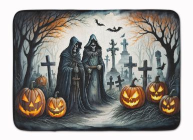 The Grim Reaper Spooky Halloween Memory Foam Kitchen Mat Machine Washable Anti-Fatigue Mat Cushion Comfort Bath Mat or Kitchen Rug