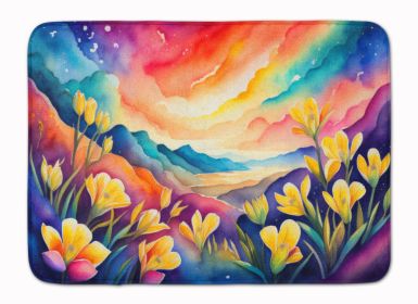 Freesia in Color Memory Foam Kitchen Mat Machine Washable Anti-Fatigue Mat Cushion Comfort Bath Mat or Kitchen Rug