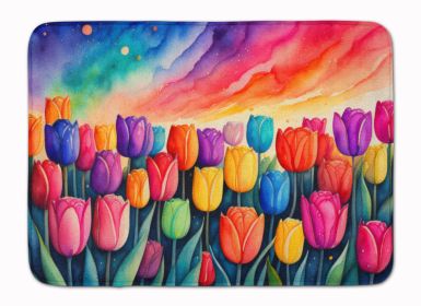 Tulips in Color Memory Foam Kitchen Mat Machine Washable Anti-Fatigue Mat Cushion Comfort Bath Mat or Kitchen Rug