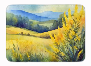 Kentucky Goldenrod in Watercolor Memory Foam Kitchen Mat Machine Washable Anti-Fatigue Mat Cushion Comfort Bath Mat or Kitchen Rug