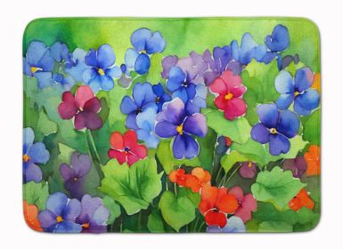 Illinois Violet in Watercolor Memory Foam Kitchen Mat Machine Washable Anti-Fatigue Mat Cushion Comfort Bath Mat or Kitchen Rug