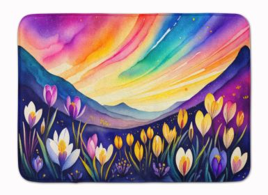 Crocus in Color Memory Foam Kitchen Mat Machine Washable Anti-Fatigue Mat Cushion Comfort Bath Mat or Kitchen Rug