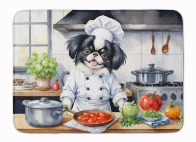 Japanese Chin The Chef Memory Foam Kitchen Mat Machine Washable Anti-Fatigue Mat Cushion Comfort Bath Mat or Kitchen Rug