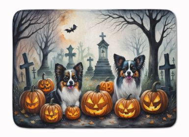 Papillon Spooky Halloween Memory Foam Kitchen Mat Machine Washable Anti-Fatigue Mat Cushion Comfort Bath Mat or Kitchen Rug