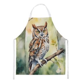 Eastern Screech Owl Apron Cooking Kitchen Server Baking Crafts Gardening for Adult Women Men, Unisex, Large, Multicolor