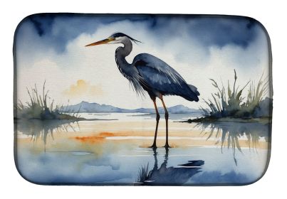 Blue Heron Barely Lit Sky Dish Drying Mat Absorbent Dish Drying Mat Pad for Kitchen Counter Dish Drainer Mat for Countertop, 14 x 21", Multicolor