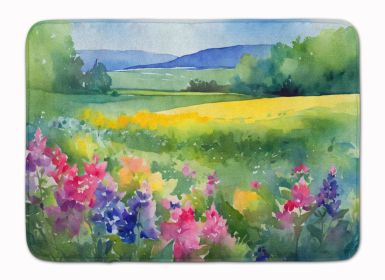 Massachusetts Mayflowers in Watercolor Memory Foam Kitchen Mat Machine Washable Anti-Fatigue Mat Cushion Comfort Bath Mat or Kitchen Rug