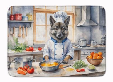 Norwegian Elkhound The Chef Memory Foam Kitchen Mat Machine Washable Anti-Fatigue Mat Cushion Comfort Bath Mat or Kitchen Rug