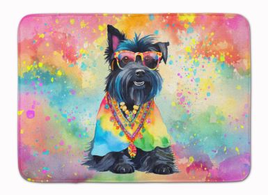 Scottish Terrier Hippie Dawg Memory Foam Kitchen Mat Machine Washable Anti-Fatigue Mat Cushion Comfort Bath Mat or Kitchen Rug