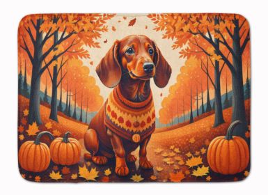 Dachshund Fall Memory Foam Kitchen Mat Machine Washable Anti-Fatigue Mat Cushion Comfort Bath Mat or Kitchen Rug