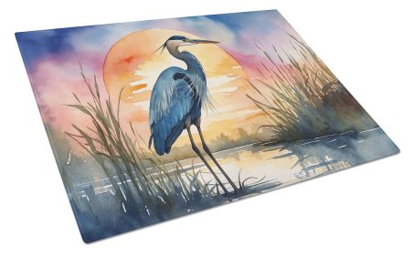 Blue Heron Setting Sun Glass Cutting Board Decorative Tempered Glass Kitchen Cutting and Serving Board Large Size Chopping Board