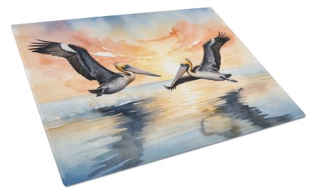 Pelicans Flying Glass Cutting Board Decorative Tempered Glass Kitchen Cutting and Serving Board Large Size Chopping Board