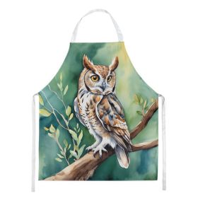 Western Screech Owl Apron Cooking Kitchen Server Baking Crafts Gardening for Adult Women Men, Unisex, Large, Multicolor