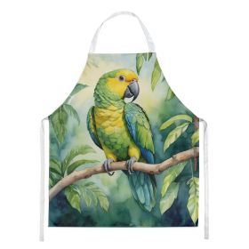 Yellownaped Amazon Parrot Apron Cooking Kitchen Server Baking Crafts Gardening for Adult Women Men, Unisex, Large, Multicolor