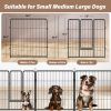 Dog Playpen Indoor Outdoor, 24" Height 8 Panels Fence with Anti-Rust Coating, Metal Heavy Portable Foldable Dog Pen for Large