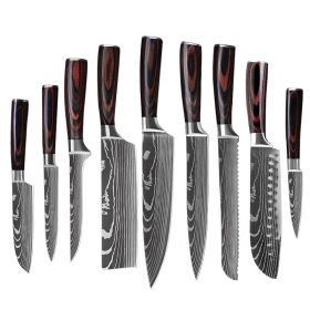 6 Piece Set 8 Piece Set 10 Piece Set Knife Chef's Knife Chef's Knife Kitchen Knife Cooking (Option: 9piece set)