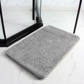 1pc Thickened High Fluff Floor Mat Bathroom Water Absorption Anti-skid Mat Bathroom Doormat Bedroom Carpet Floor Mat (Color: Gray, size: 15.75*23.62inch)