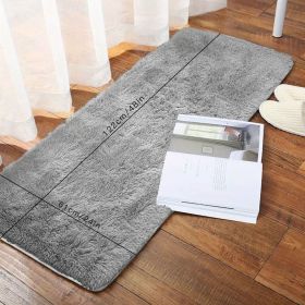 Nordic Silk Wool Carpet; Living Room Sofa Coffee Table Blanket; Bedroom Bedside Soft Full Room Plush Floor Mat (Color: Dark Gray, size: 61x122cm/24.01*48.03in)