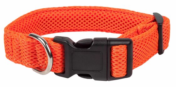 Pet Life 'Aero Mesh' 360 Degree Dual Sided Comfortable And Breathable Adjustable Mesh Dog Collar (Color: Orange, size: small)