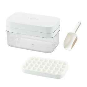 Custom Silicone 32 grids whiskey Small Square ice cube mold tray with box (Color: White)