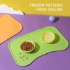 Dog Food Mat For Floors Waterproof,Thicker Cat Food Mat Non-Slip,Dog Bowl Mats For Food And Water,Pet Feeding Mat Silicone